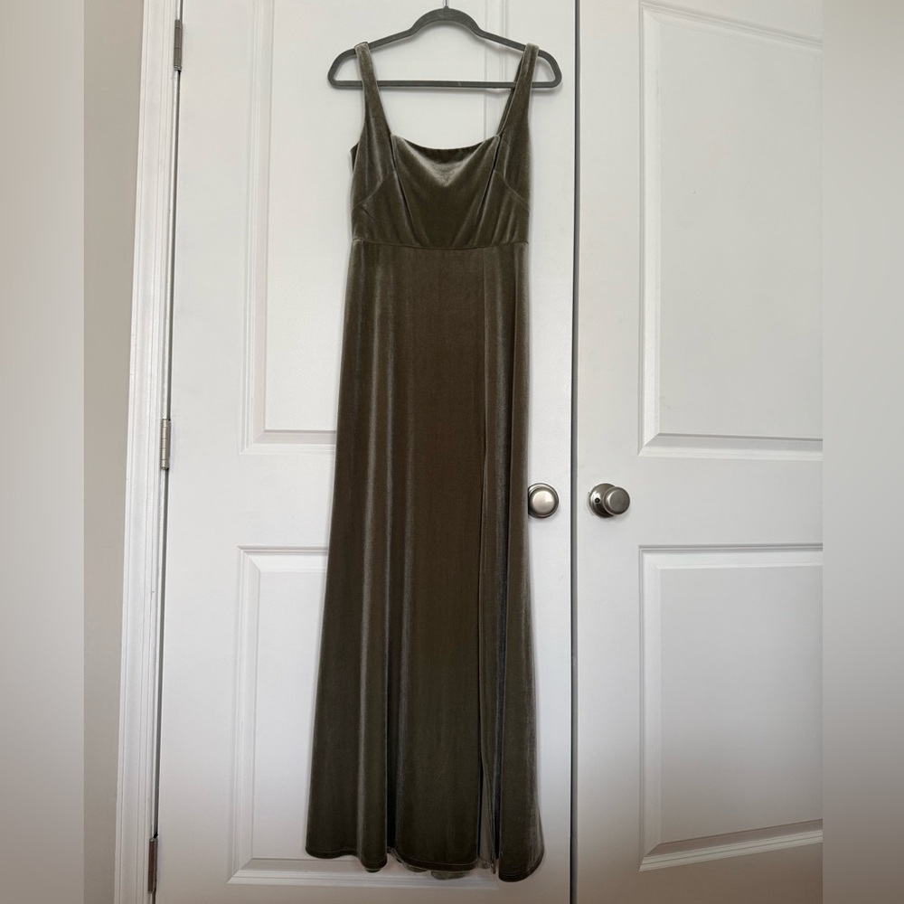 BHLDN Blake Square-Neck Stretch Velvet Maxi Dress
